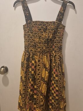 Girls Yellow Floral Smocked Sundress